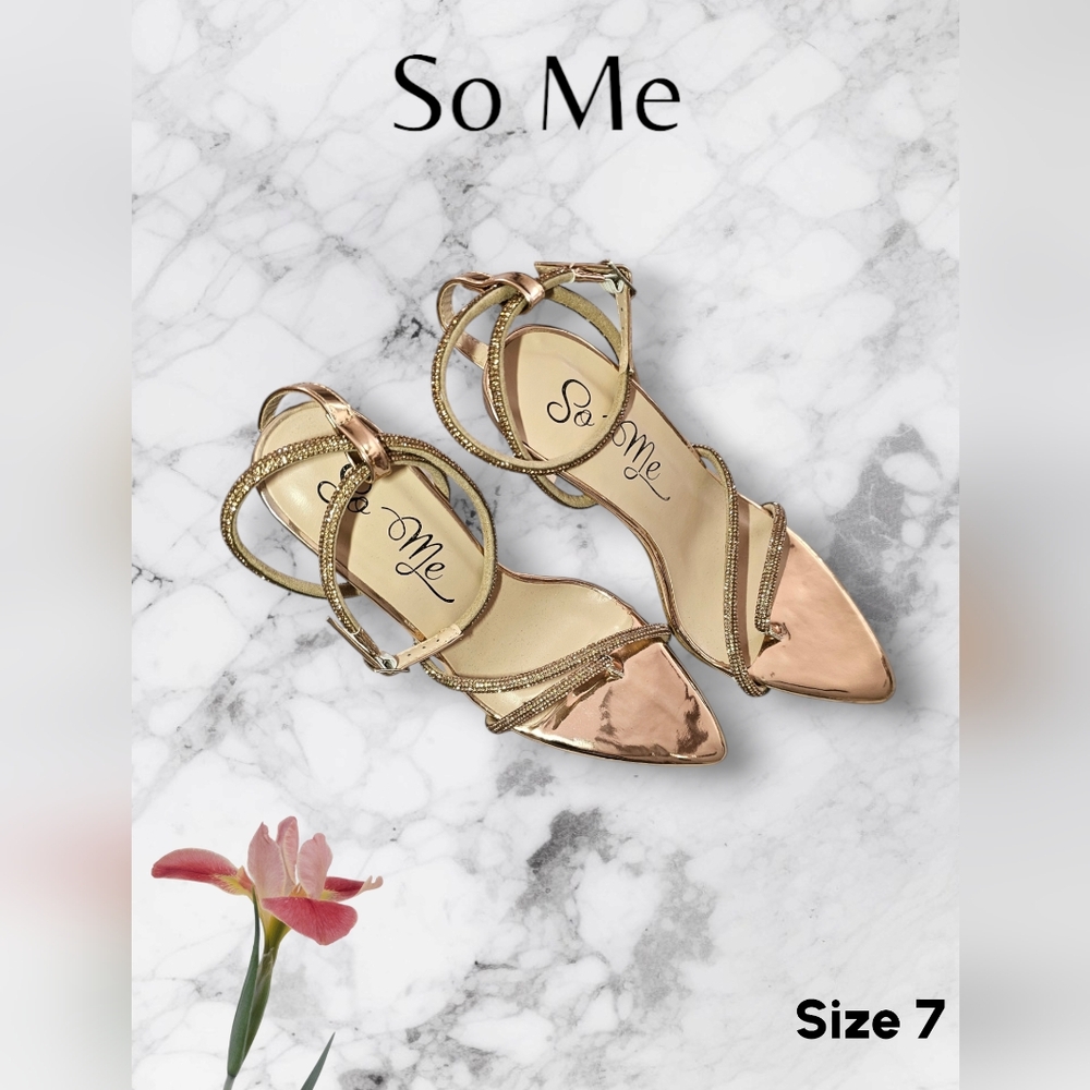 So Me Rose Gold with Crystals High Heels